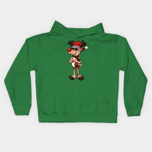 Cool Christmas Reindeer Kids Hoodie